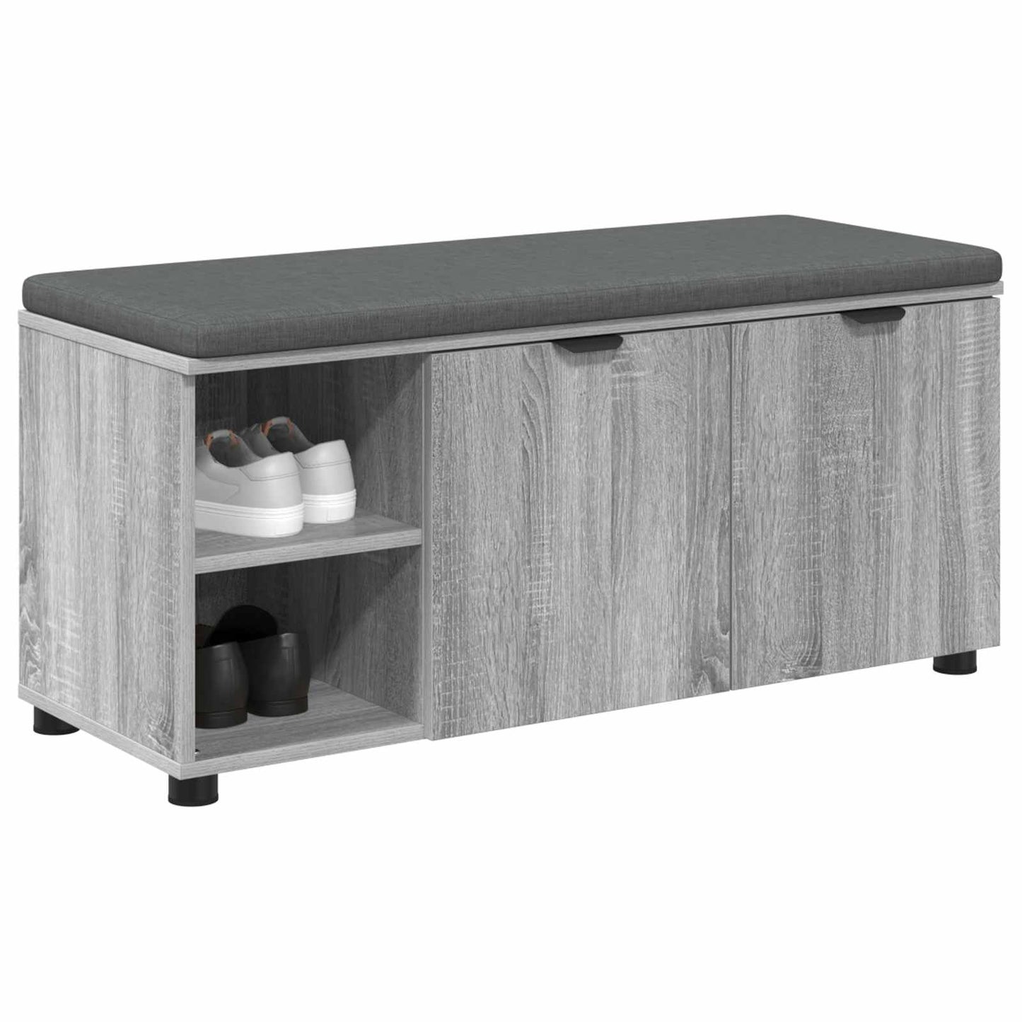 Panca per ingresso con cuscino Grigio Sonoma 100 x 38 x 46 cm