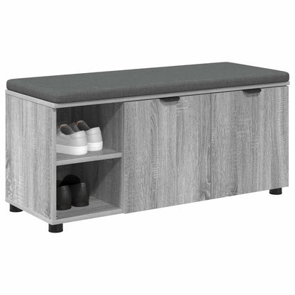 Panca per ingresso con cuscino Grigio Sonoma 100 x 38 x 46 cm