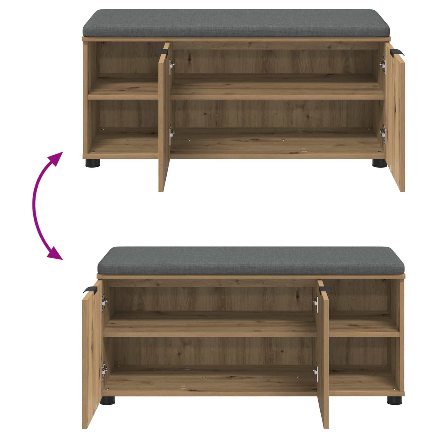 Panca per ingresso Rovere Artigianale 100 x 38 x 46 cm | homemem39