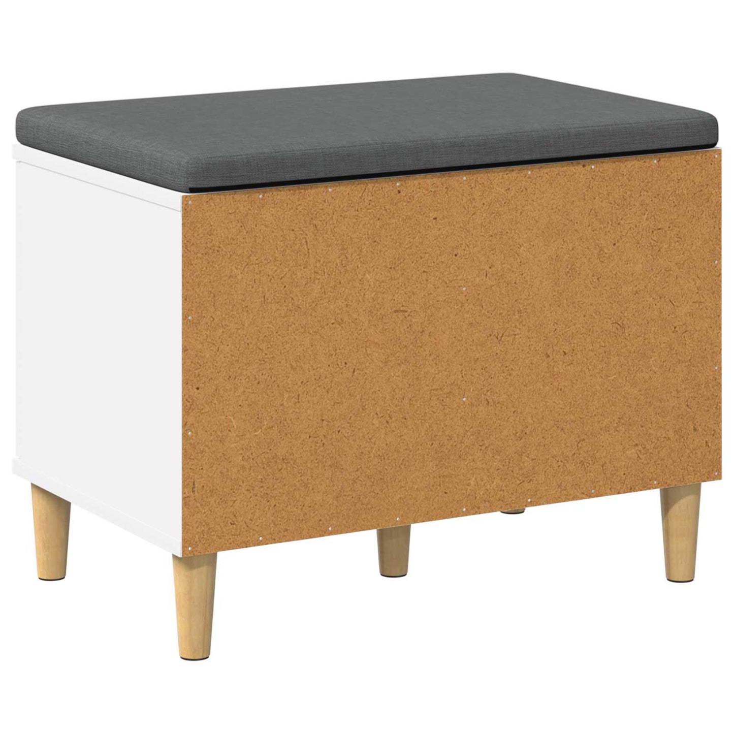 Panca per ingresso con cuscino con porta Bianco 60 x 38 x 46 cm