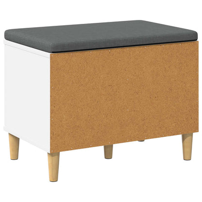 Panca per ingresso con cuscino con porta Bianco 60 x 38 x 46 cm