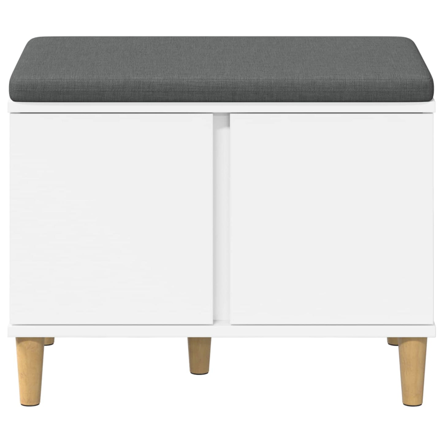 Panca per ingresso con cuscino con porta Bianco 60 x 38 x 46 cm