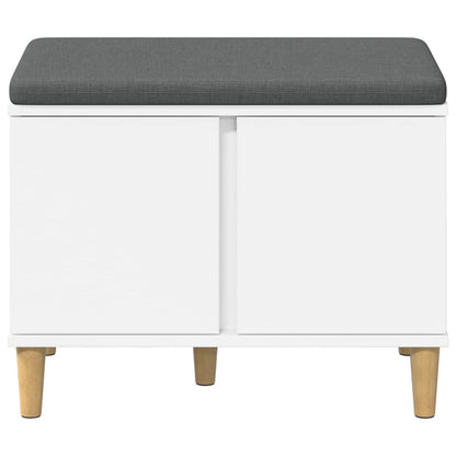 Panca per ingresso con cuscino con porta Bianco 60 x 38 x 46 cm