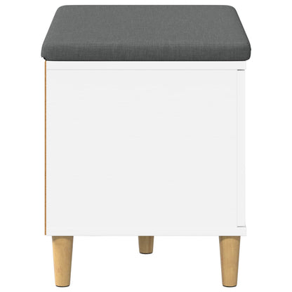 Panca per ingresso con cuscino con porta Bianco 60 x 38 x 46 cm