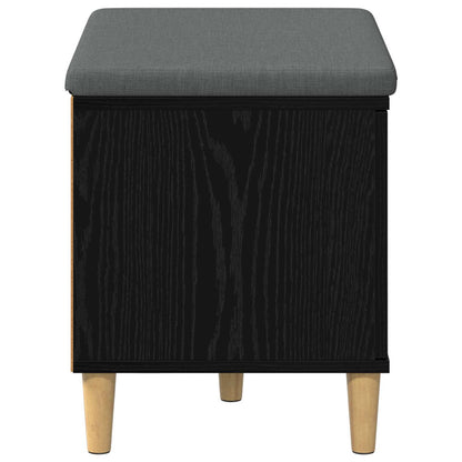Panca per ingresso con cuscino Rovere Nero 60 x 38 x 46 cm