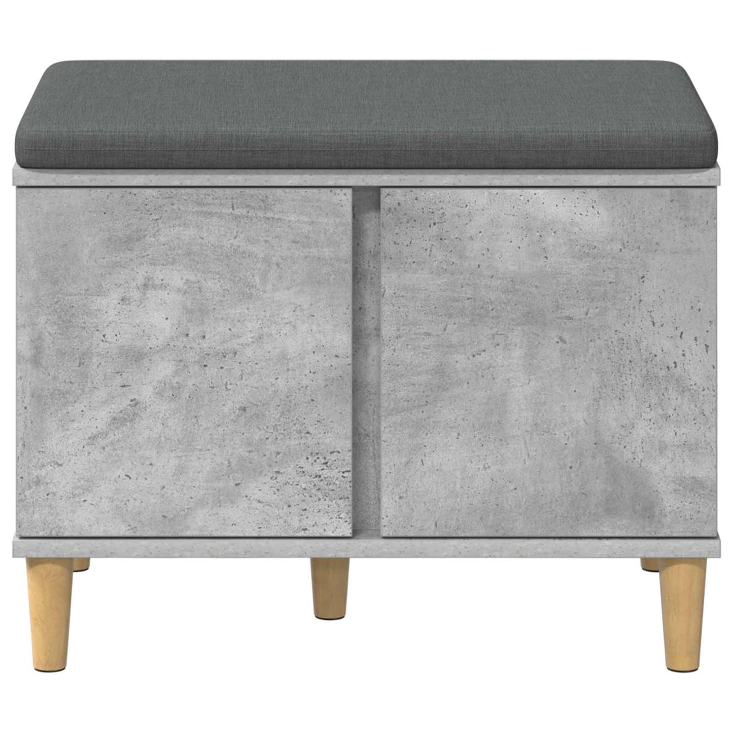 Panca per ingresso con cuscino Grigio cemento 60 x 38 x 46 cm