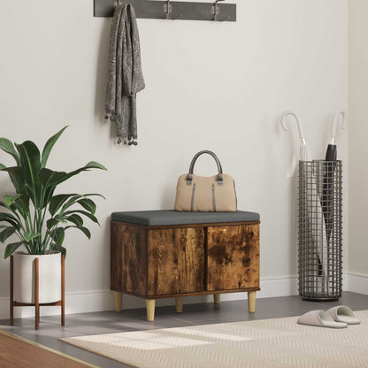 Panca per ingresso con cuscino Rovere fumé 60 x 38 x 46 cm