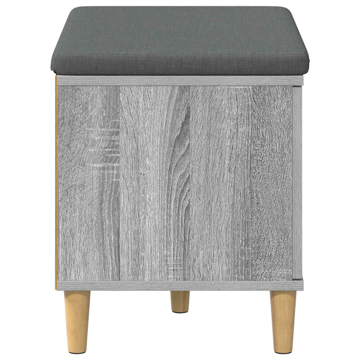 Panca per ingresso con cuscino Grigio Sonoma 60 x 38 x 46 cm