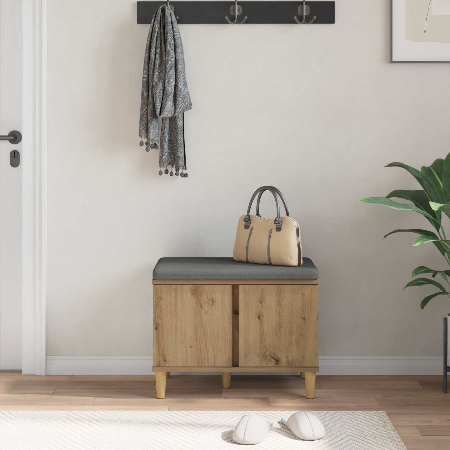 Panca per ingresso Rovere Artigianale 60 x 38 x 46 cm - homemem39