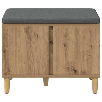 Panca per ingresso con porta Rovere artigianale 60 x 38 x 46 cm