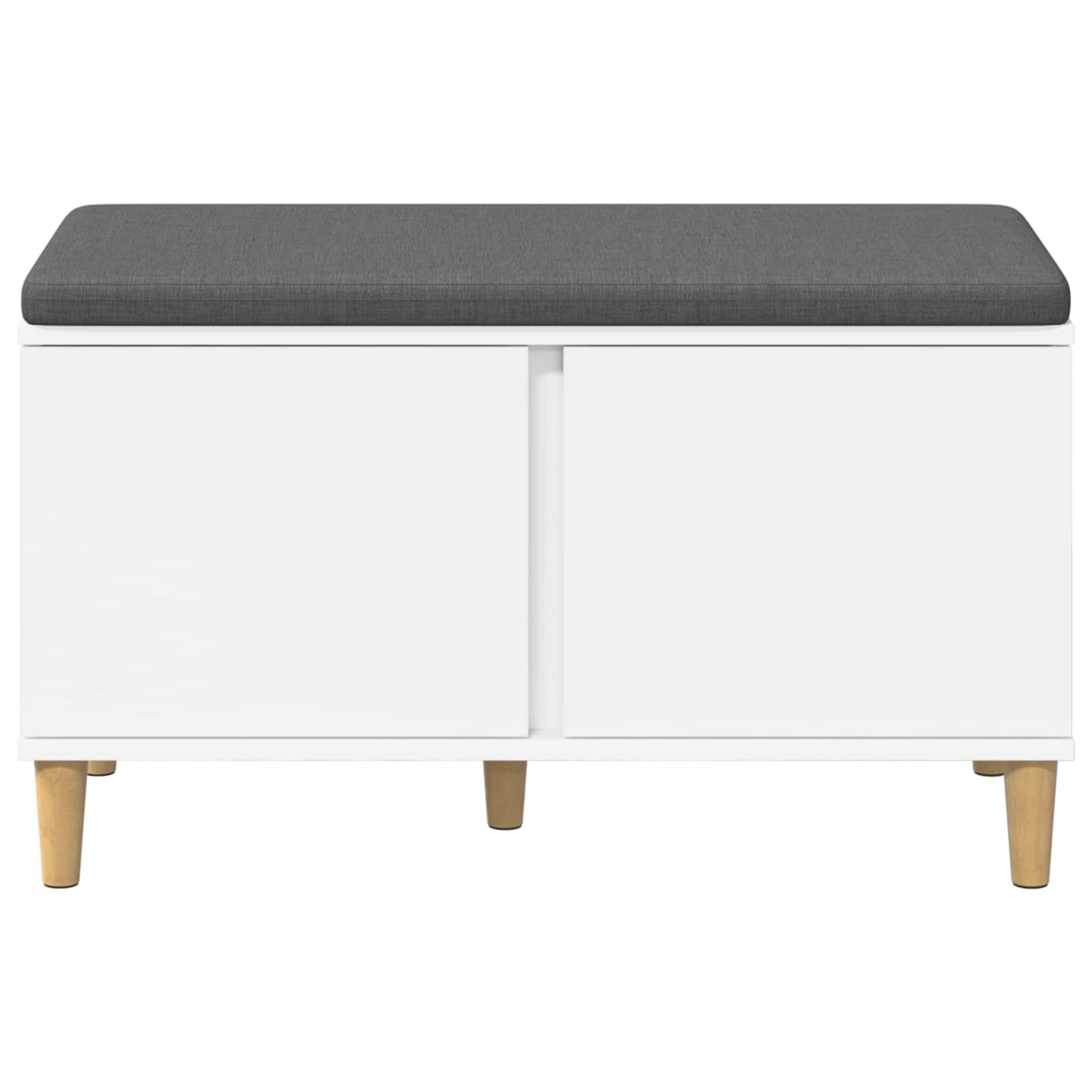 Panca per ingresso con cuscino con porta Bianco 60 x 38 x 46 cm