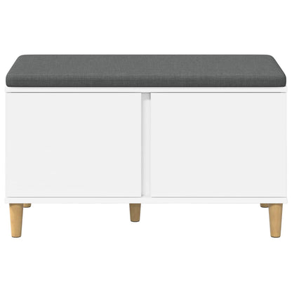 Panca per ingresso con cuscino con porta Bianco 60 x 38 x 46 cm