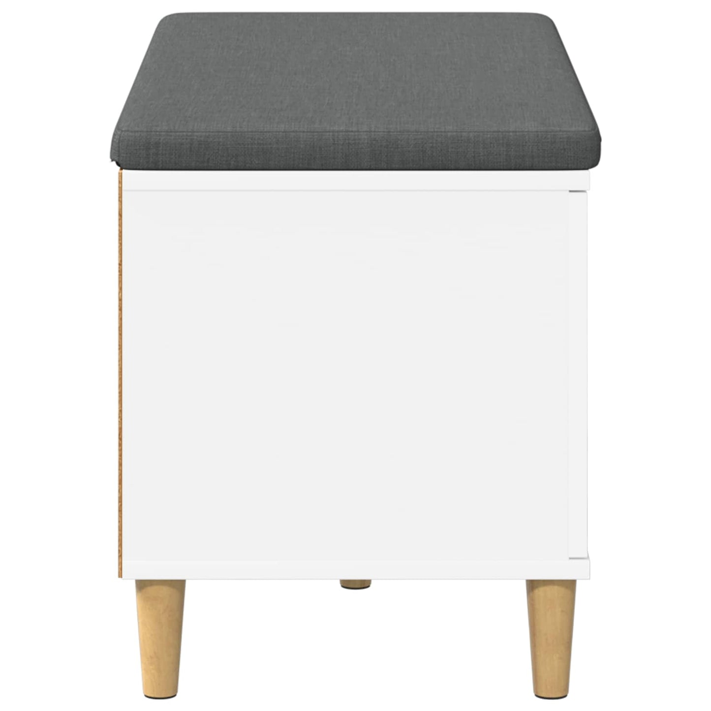 Panca per ingresso con cuscino con porta Bianco 60 x 38 x 46 cm