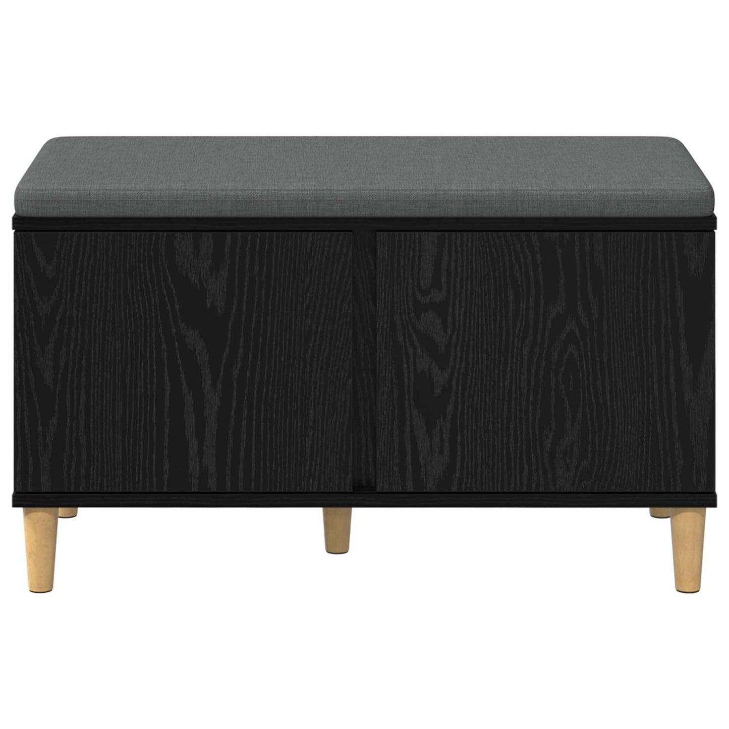 Panca per ingresso con cuscino Rovere Nero 60 x 38 x 46 cm