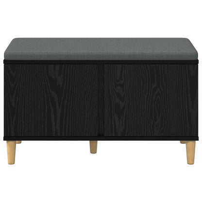 Panca per ingresso con cuscino Rovere Nero 60 x 38 x 46 cm