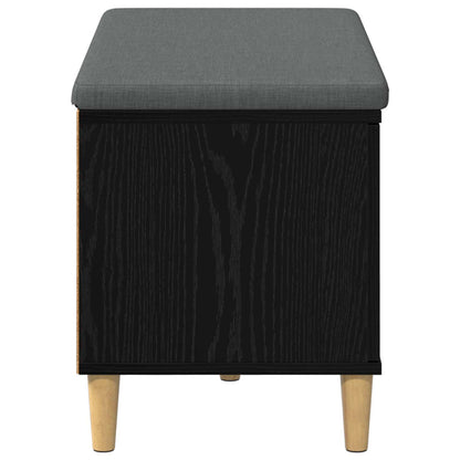 Panca per ingresso con cuscino Rovere Nero 60 x 38 x 46 cm