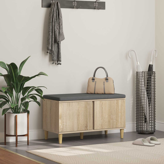 Panca per ingresso con cuscino Rovere Sonoma 60 x 38 x 46 cm