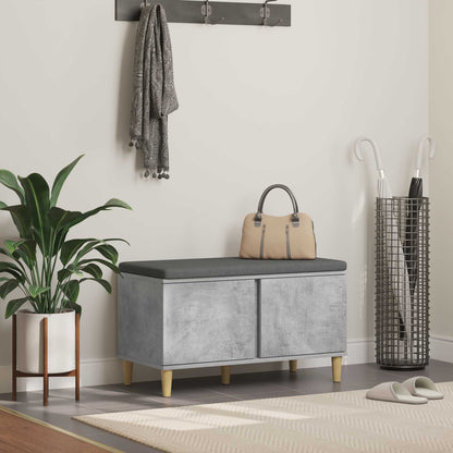 Panca per ingresso con cuscino Grigio cemento 60 x 38 x 46 cm