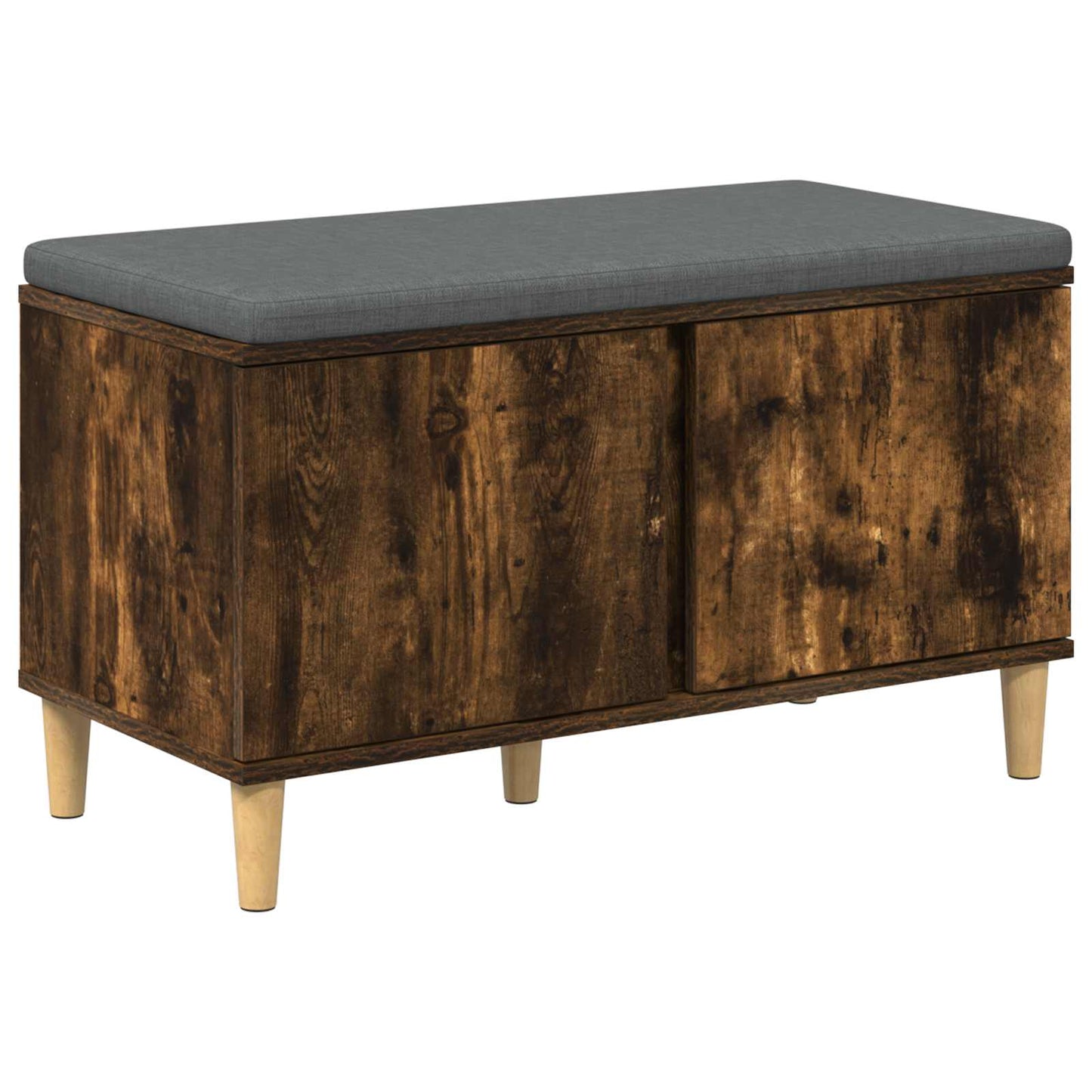 Panca per ingresso con cuscino Rovere fumé 60 x 38 x 46 cm