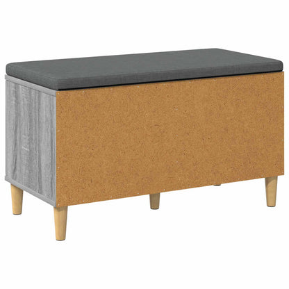 Panca per ingresso con cuscino Grigio Sonoma 60 x 38 x 46 cm