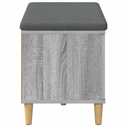 Panca per ingresso con cuscino Grigio Sonoma 60 x 38 x 46 cm