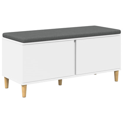 Panca per ingresso con cuscino con porta Bianco 60 x 38 x 46 cm