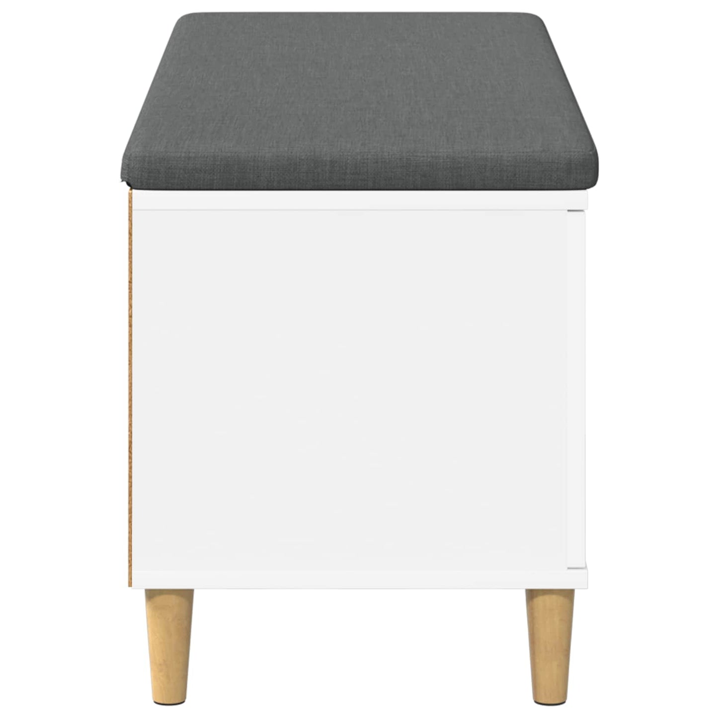 Panca per ingresso con cuscino con porta Bianco 60 x 38 x 46 cm