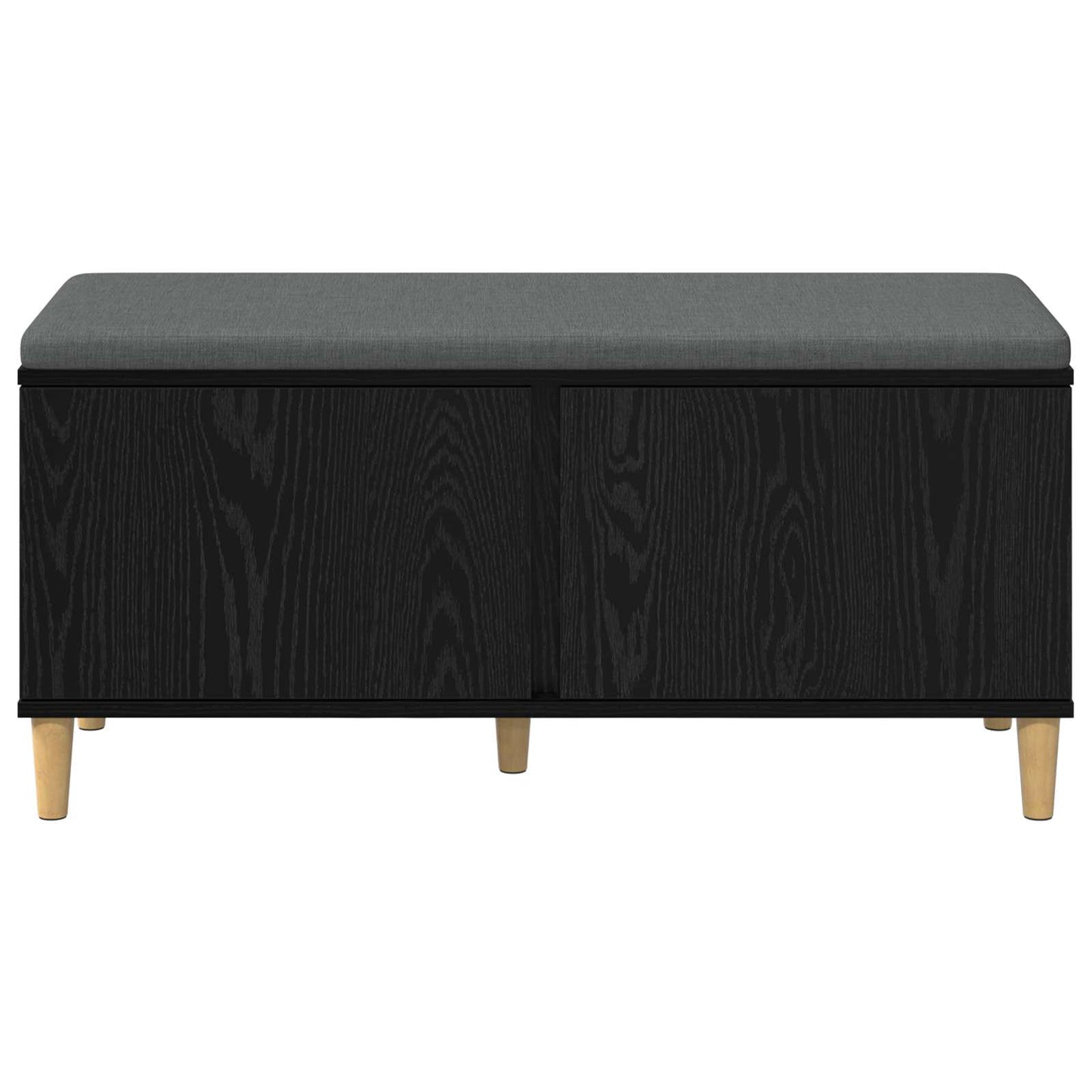 Panca per ingresso con cuscino Rovere Nero 60 x 38 x 46 cm