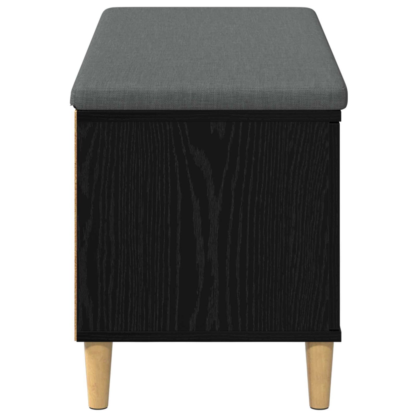 Panca per ingresso con cuscino Rovere Nero 60 x 38 x 46 cm