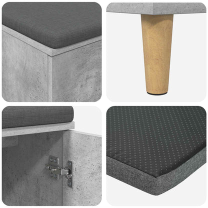 Panca per ingresso con cuscino Grigio Cemento 100 x 38 x 46 cm | homemem39