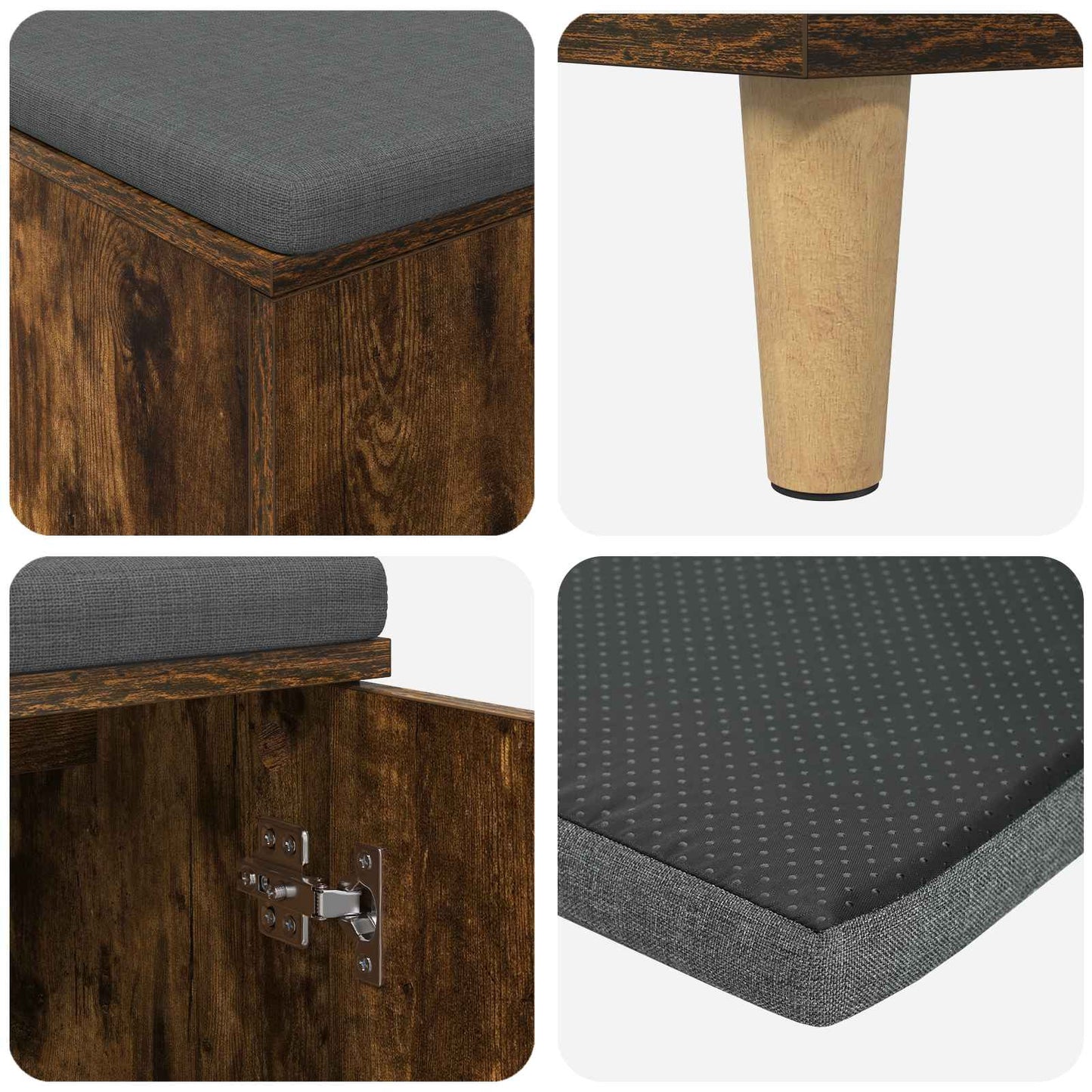 Panca per ingresso Quercia Affumicata 100 x 38 x 46 cm