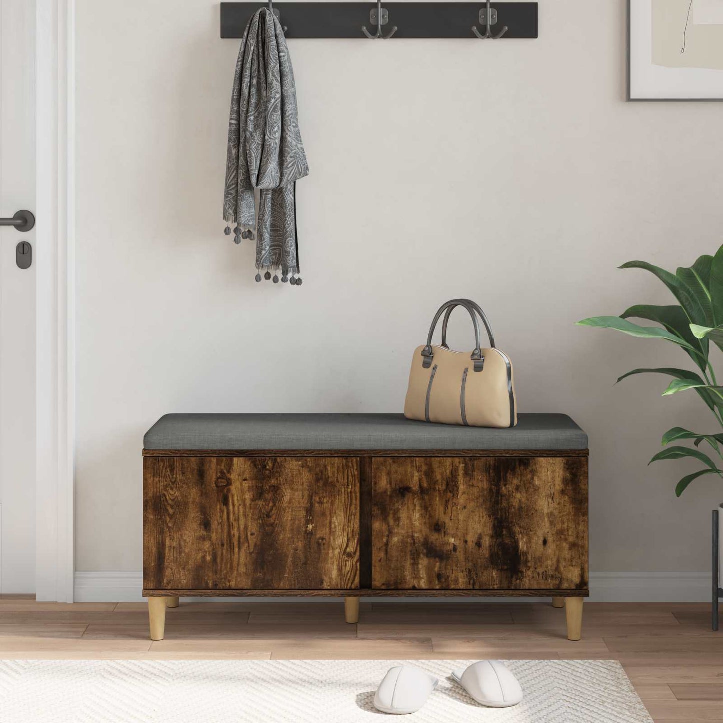 Panca per ingresso Quercia Affumicata 100 x 38 x 46 cm