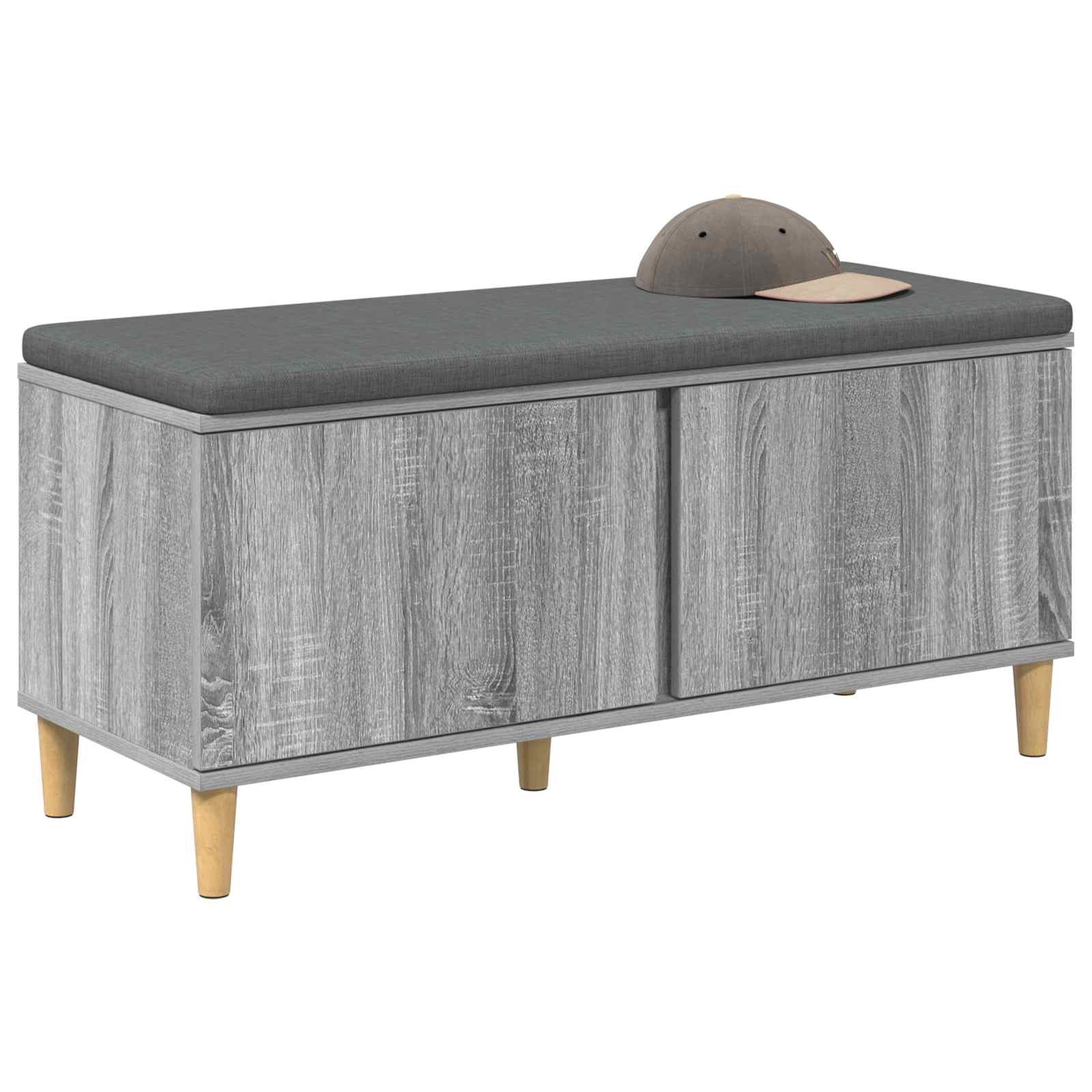Panca per ingresso con cuscino Sonoma grigia 100 x 38 x 46 cm | homemem39