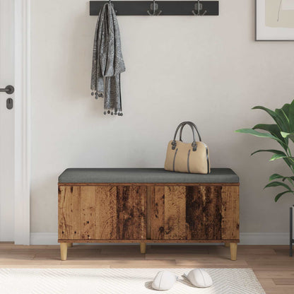 Panca per ingresso con cuscino Legno vecchio 100 x 38 x 46 cm | homemem39
