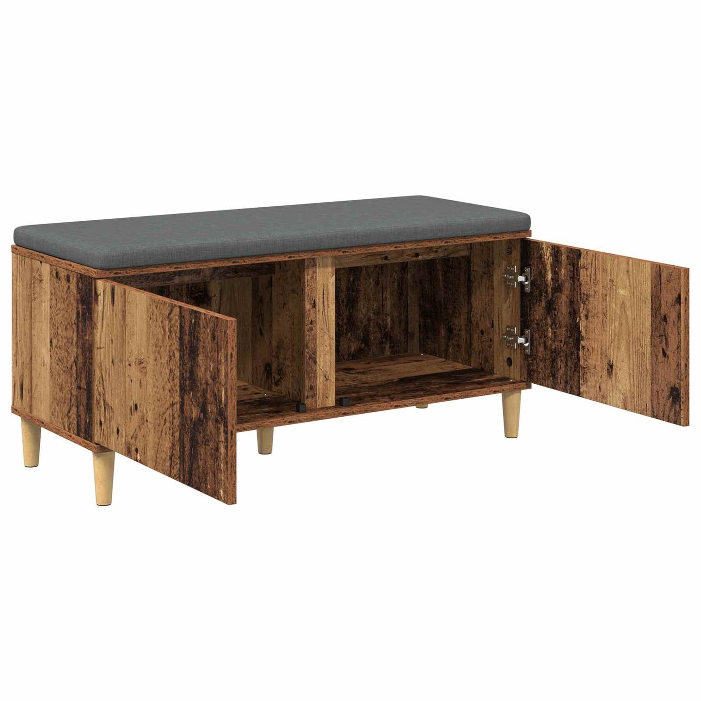 Panca per ingresso con cuscino Legno vecchio 100 x 38 x 46 cm | homemem39