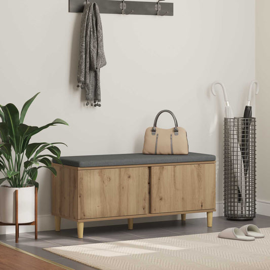 Panca per ingresso con porta Rovere artigianale 60 x 38 x 46 cm