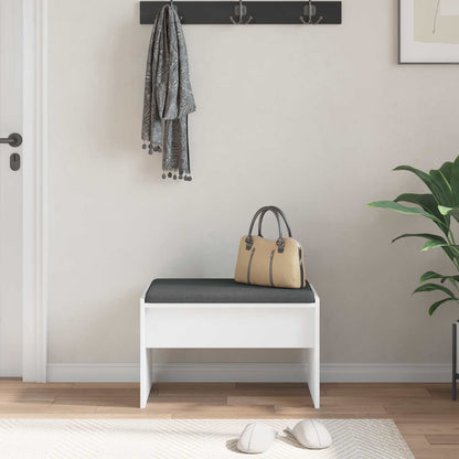 Panca per ingresso con cuscino Bianco 63 x 38 x 40 cm | homemem39
