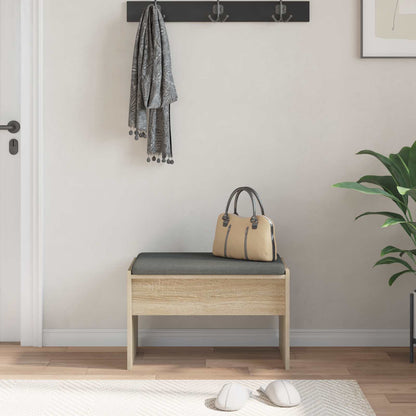 Panca per ingresso con cuscino Rovere Sonoma 63 x 38 x 40 cm | homemem39