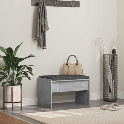 Panca per ingresso con cuscino Grigio cemento 63 x 38 x 40 cm | homemem39