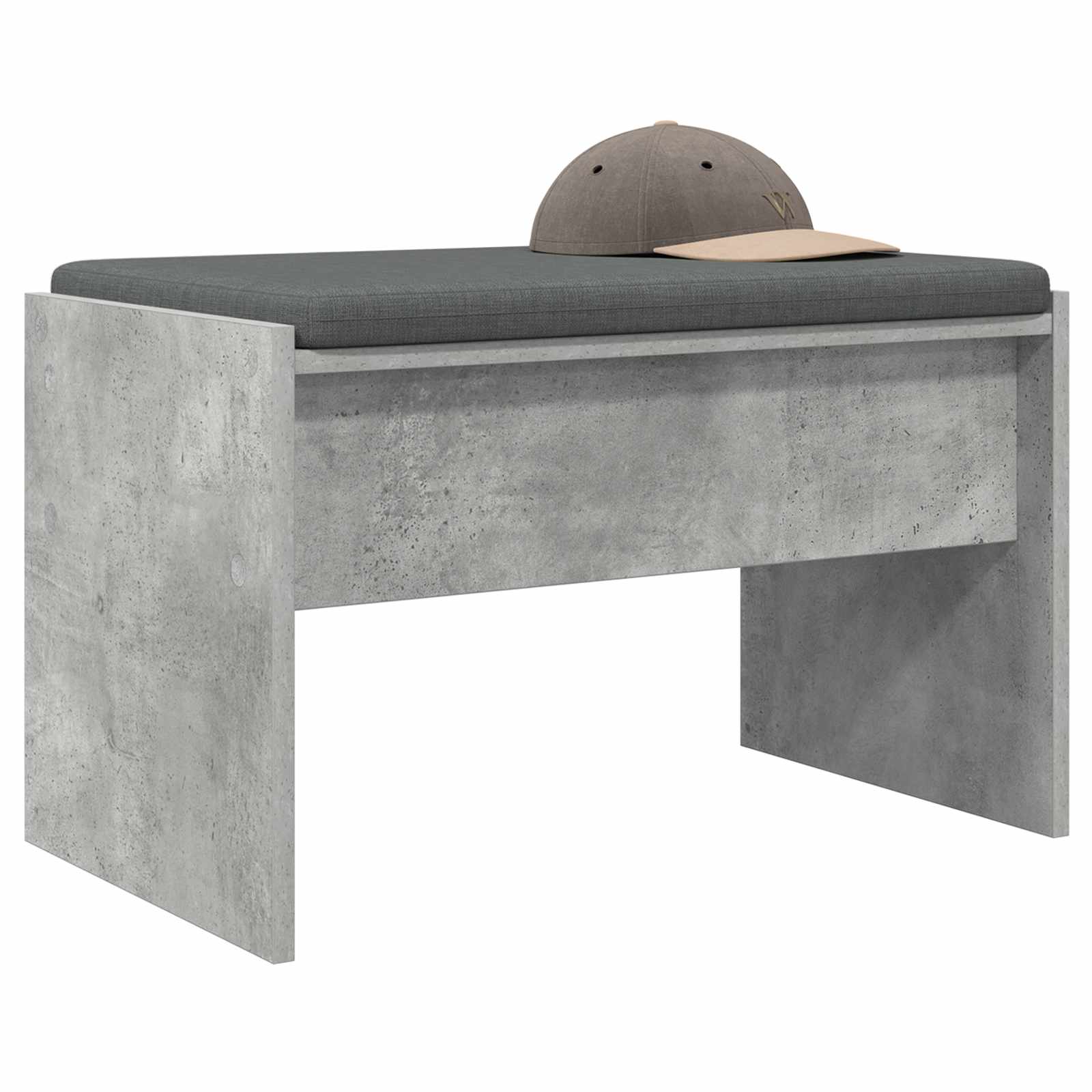 Panca per ingresso con cuscino Grigio cemento 63 x 38 x 40 cm | homemem39