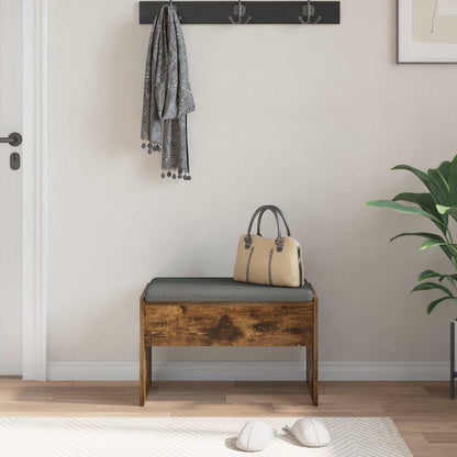 Panca per ingresso con cuscino Rovere fumé 63 x 38 x 40 cm | homemem39