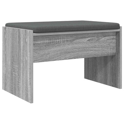 Panca per ingresso con cuscino Grigio Sonoma 63 x 38 x 40 cm