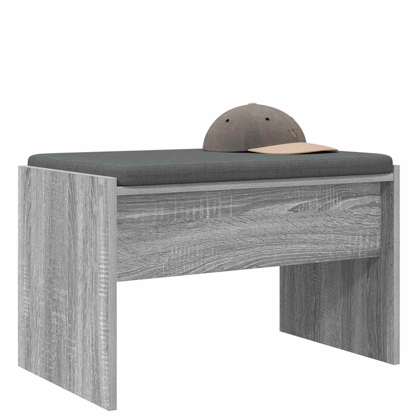 Panca per ingresso con cuscino Grigio Sonoma 63 x 38 x 40 cm | homemem39