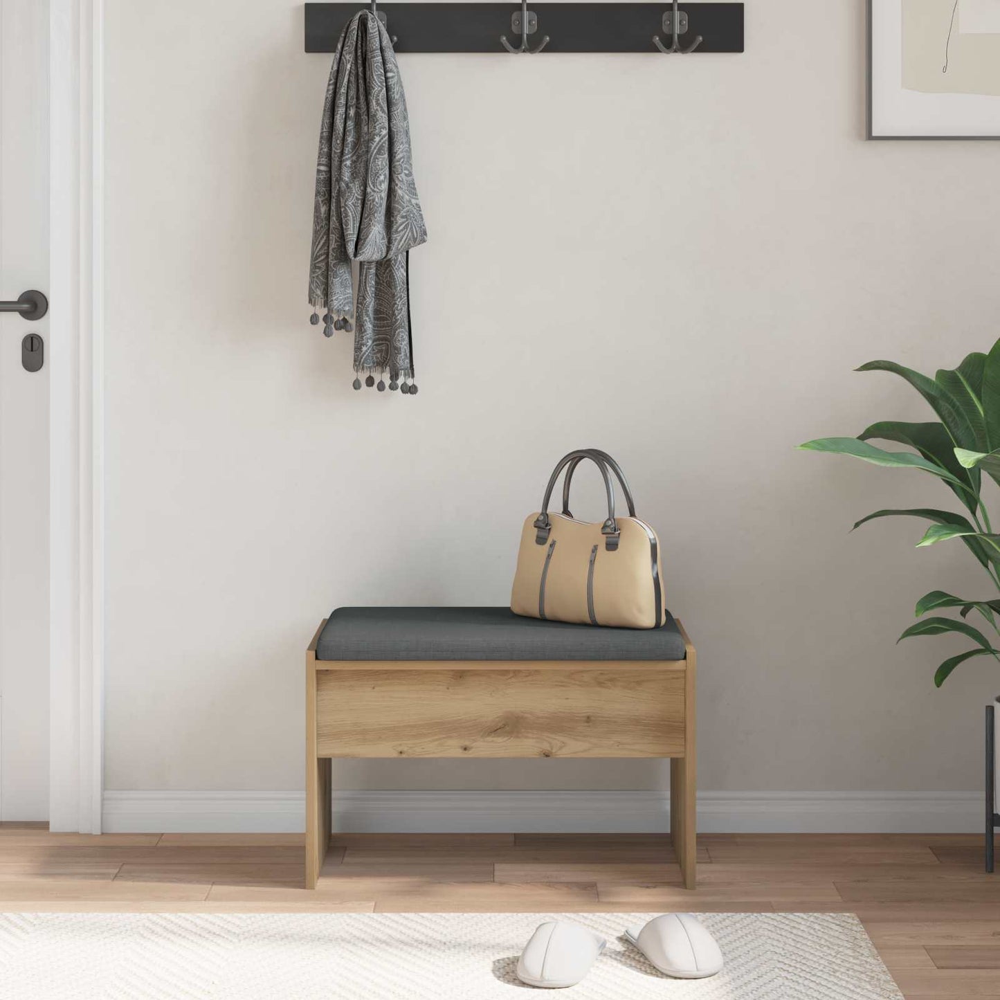 Panca per ingresso Rovere artigianale 63 x 38 x 40 cm | homemem39