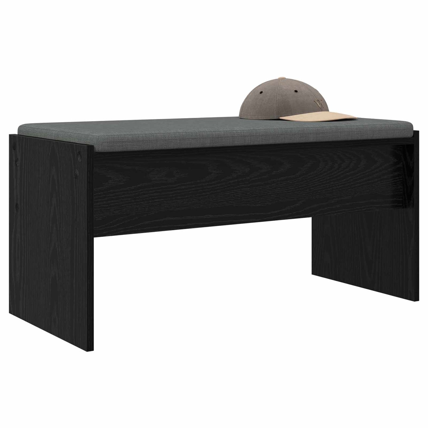 Panca per ingresso con cuscino Rovere Nero 83 x 38 x 40 cm | homemem39