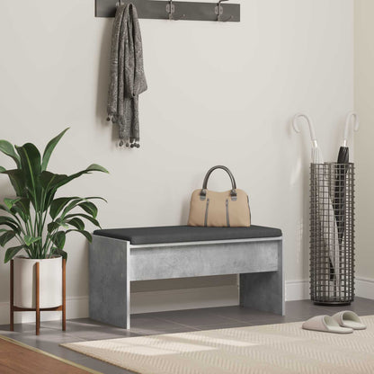 Panca per ingresso con cuscino Grigio cemento 83 x 38 x 40 cm | homemem39