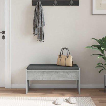 Panca per ingresso con cuscino Grigio cemento 83 x 38 x 40 cm | homemem39
