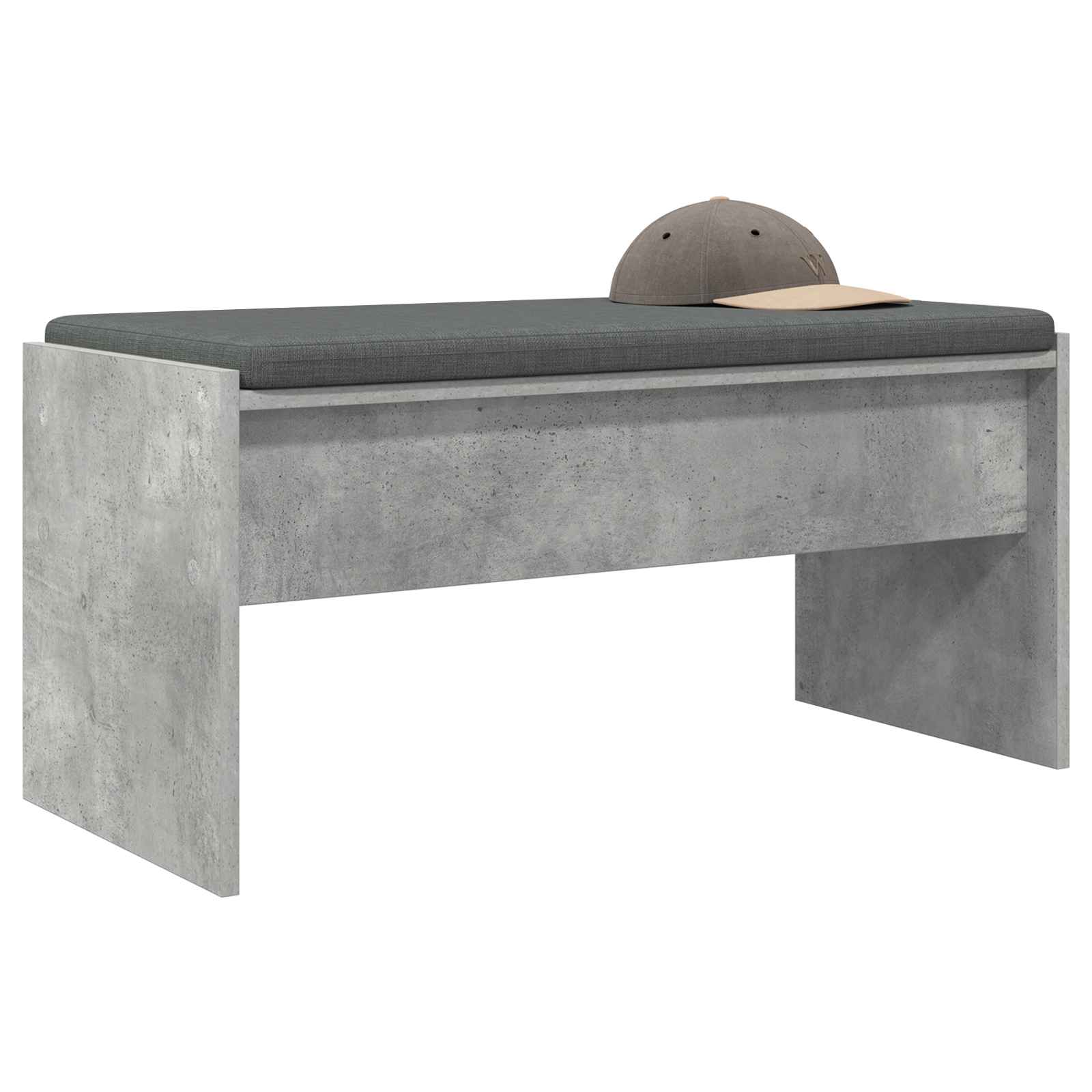Panca per ingresso con cuscino Grigio cemento 83 x 38 x 40 cm | homemem39