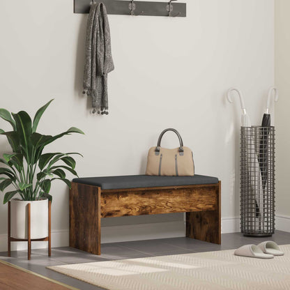 Panca per ingresso con cuscino Rovere fumé 83 x 38 x 40 cm | homemem39