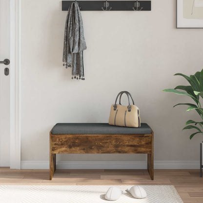 Panca per ingresso con cuscino Rovere fumé 83 x 38 x 40 cm | homemem39